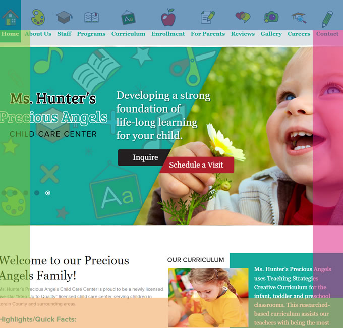 child care website design template