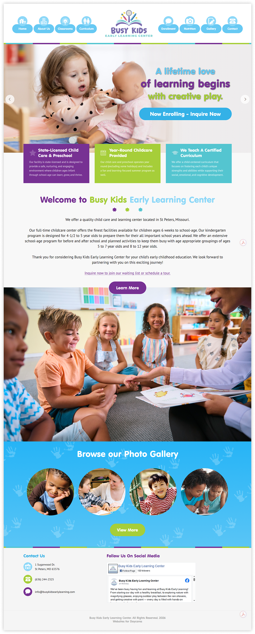 child care website theme