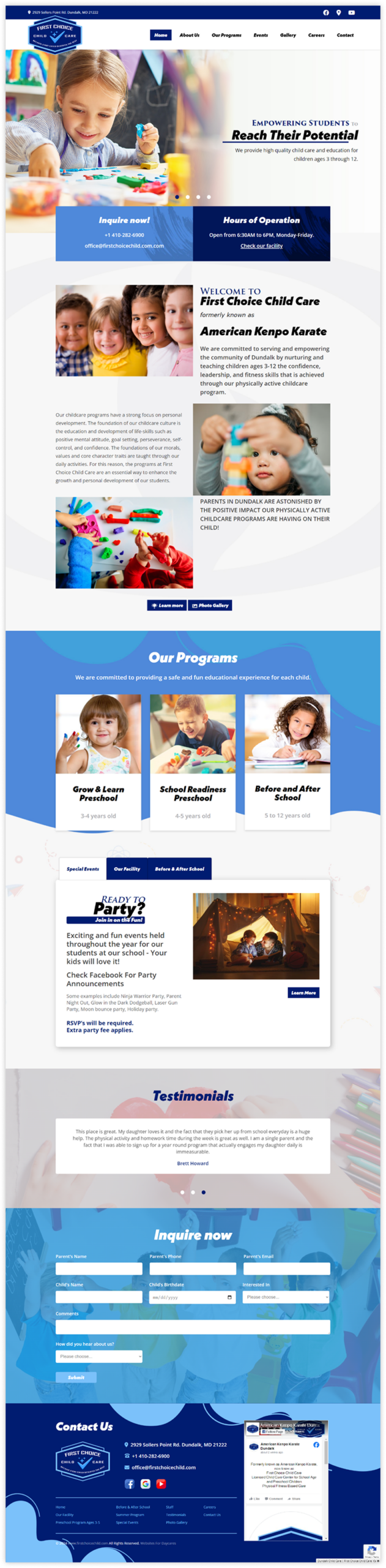 custom child care website design 2026