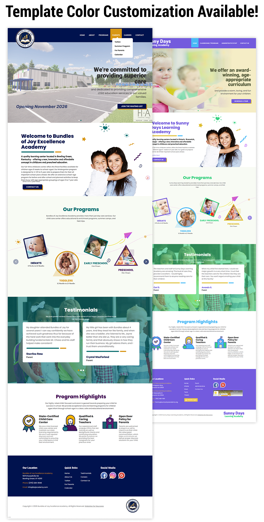 child care website designh