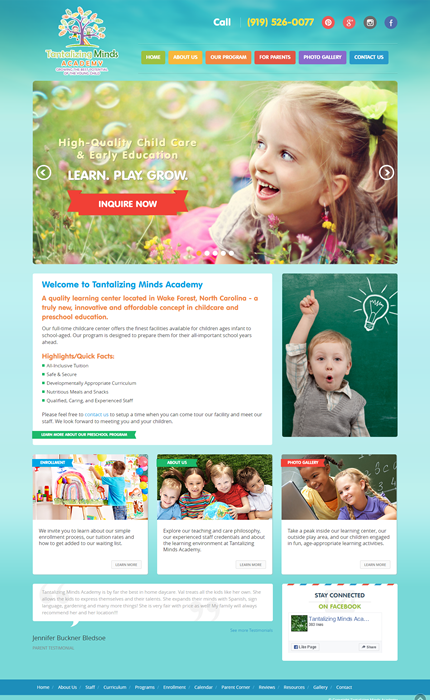 Child Care Website Template Collection