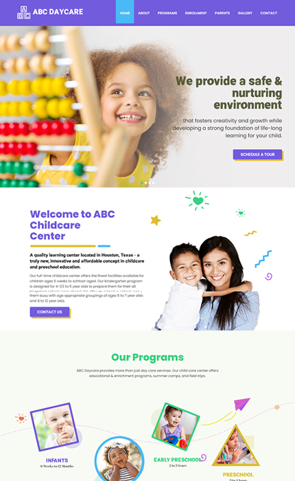 Child Care Website Templates | Daycare Website Templates | Websites for ...