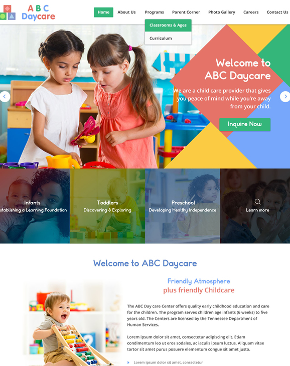 Daycare Website Templates Childcare Website Templates Day Care
